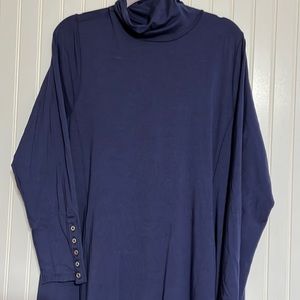 Soft Surroundings Navy Blue Long Sleeve Maxi Dress Size 1X